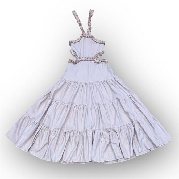 Margo Baridon x Anthropologie Ruffle Accented Halter Tie Maxi Dress, Women’s XS - Picture 2 of 14